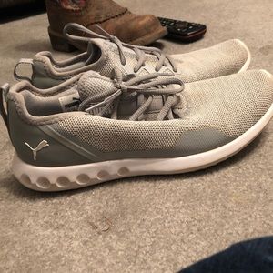 Gray puma shoes
